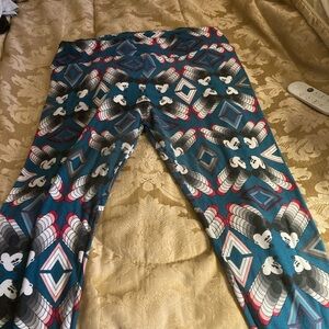 Stylish Blue Geometric Pattern LeggingsDisney leggings